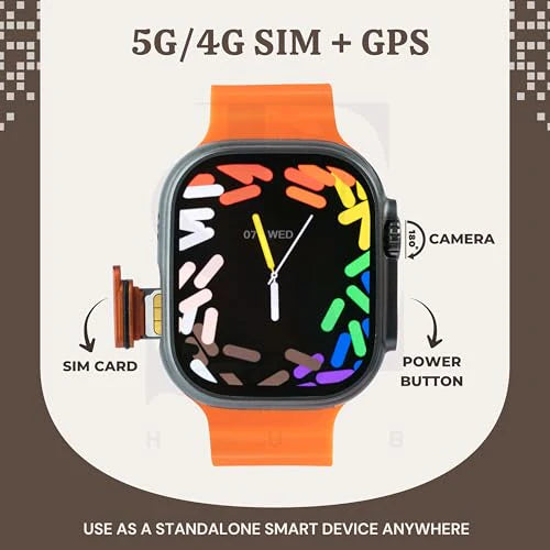 HK ultra one Smart Watch 4G/5G – Side Camera, AI Features, GPS, SIM Enabled, AMOLED Display, Fitness & Sports Tracking, 4GB RAM 32GB ROM