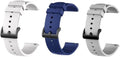 20MM silicone Strap for Smart Watches Compatible With Noise, Fireboltt, Boat Xtend, Pebble, Boat Flash, Noise Color Fit, Ultra Smart Watch & All Watches | White, Blue & Grey | Pack of 3