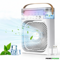 Primepicks Portable Air Cooler Fan with 7-Color Light – Personal AC Fan