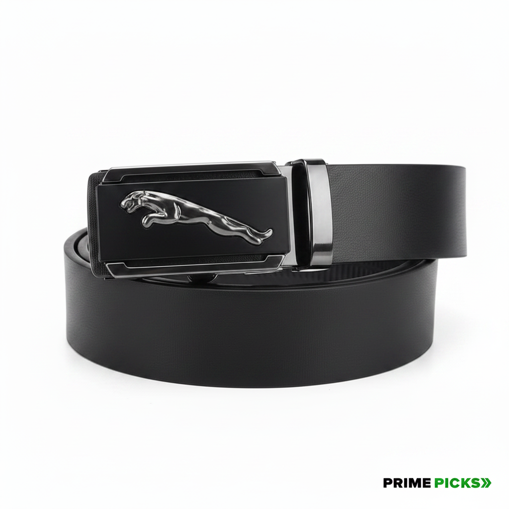WildHorn Men's Genuine Leather Auto-Lock Belt – Black
