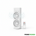 Primepicks Electric Fan Desktop Double-Head Powerful Air (1 Pc / With Remote / Plug and Play)