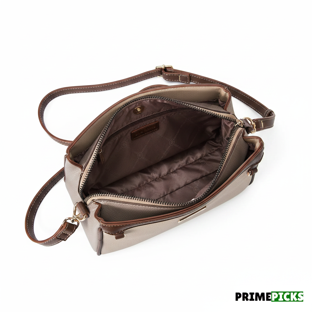 Lino Perros Voyage Manor Women's Coffee Sling Bag – Interior Compartments