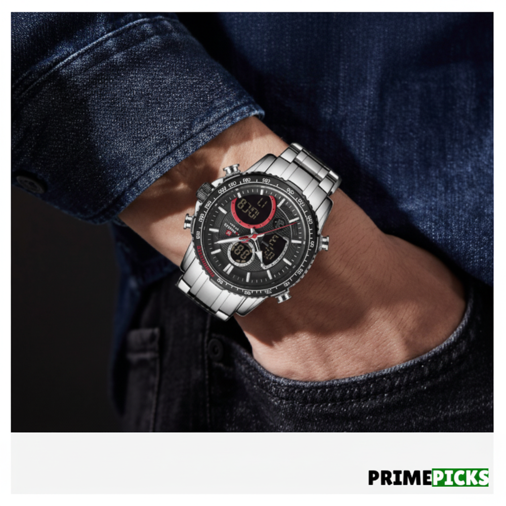 Naviforce 9182 SB Men's Chronograph Watch – Worn on Wrist
