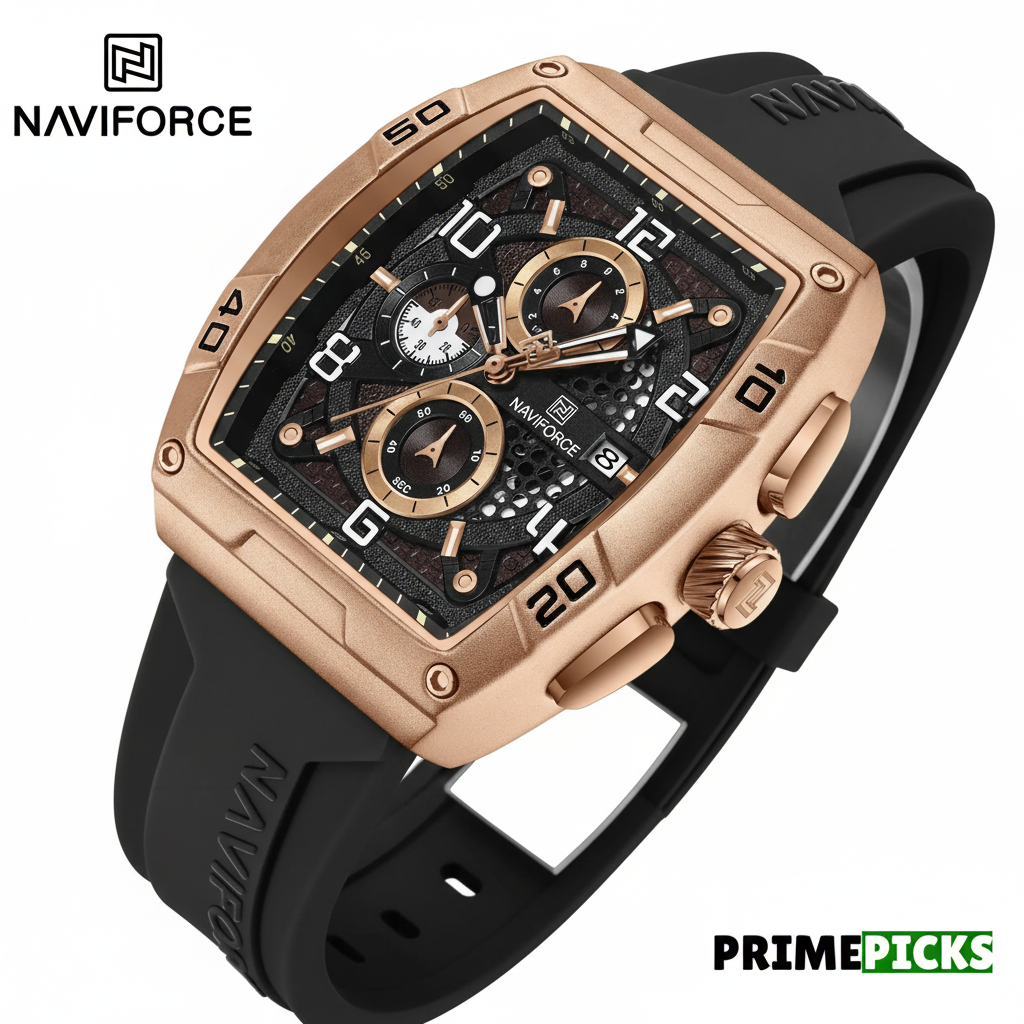 Naviforce NF8052 Men's Sport Chronograph Watch – Angle View