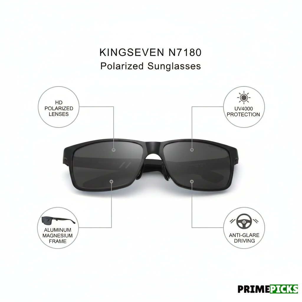 KINGSEVEN N7180 Men's Polarized Sunglasses – HD UV400 Features