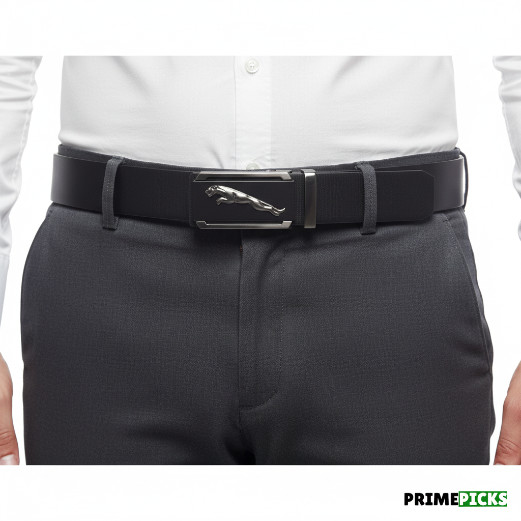 WildHorn Men's Genuine Leather Auto-Lock Belt – Worn on Man