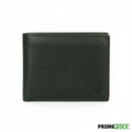 WildHorn Men's Genuine Leather Bifold Wallet – Closed Exterior Olive Green