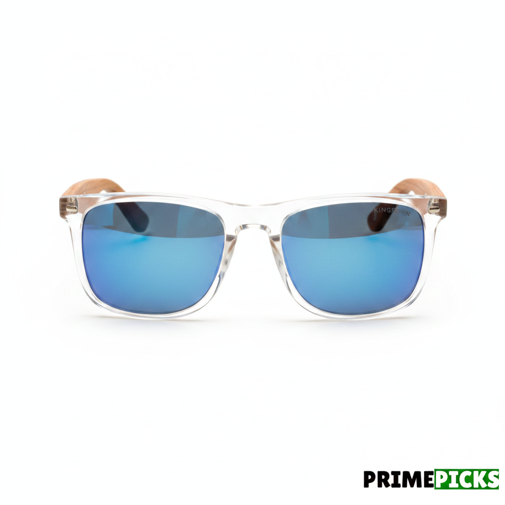 KINGSEVEN B5528 Handmade Bubinga Wood Sunglasses – Front View