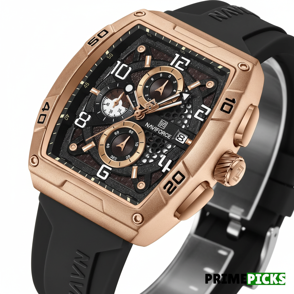 Naviforce NF8052 Men's Sport Chronograph Watch – Dial Close-up