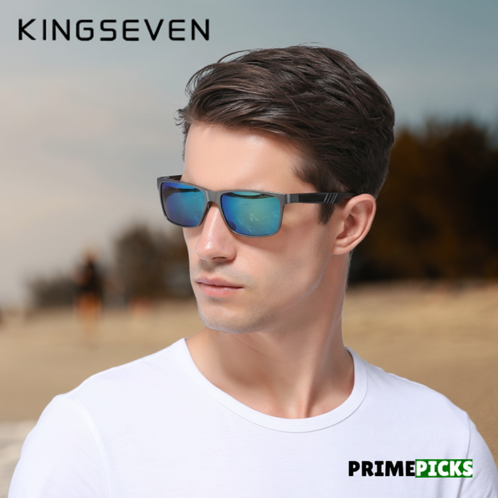 KINGSEVEN N7180 Men's Polarized Sunglasses – Worn by Man Outdoors