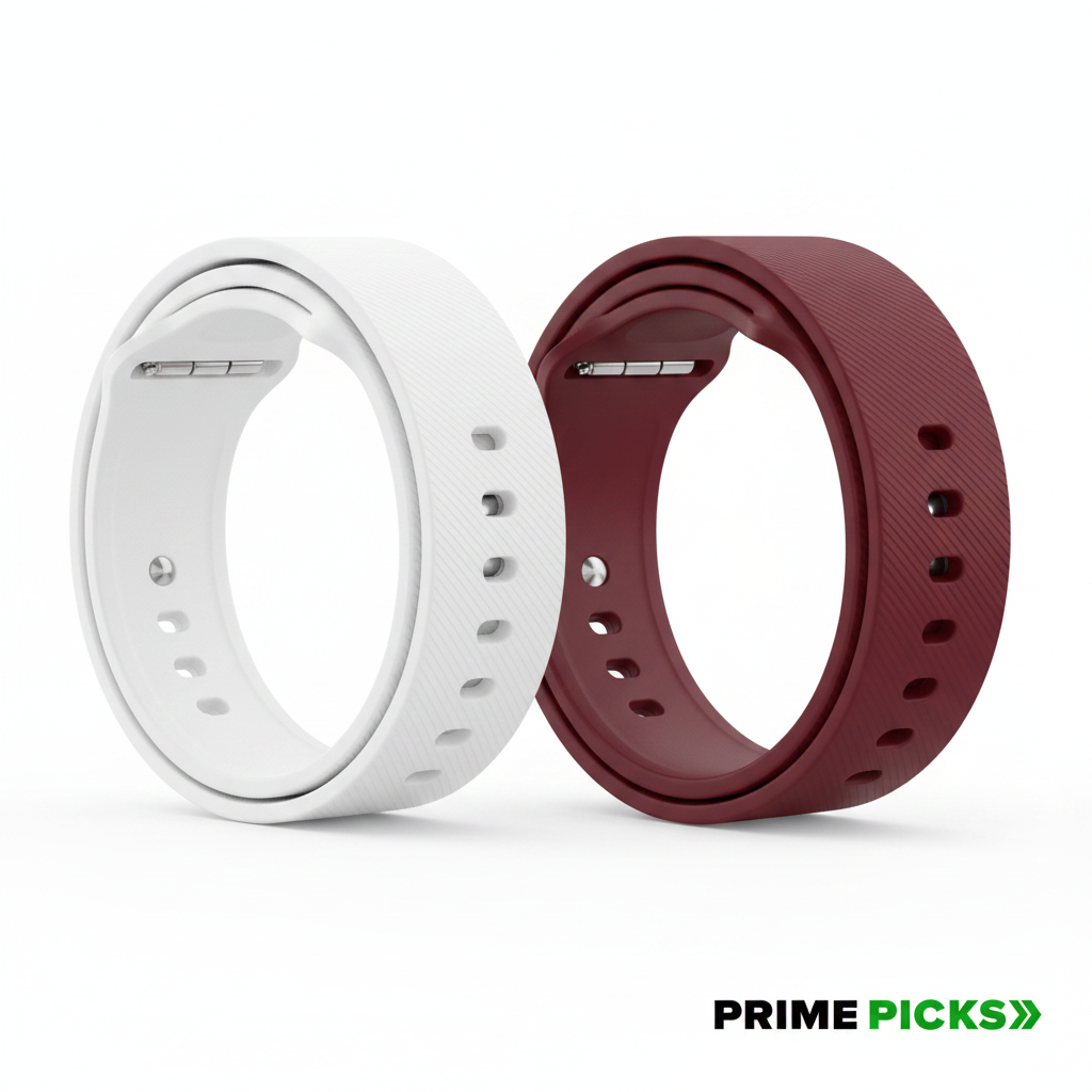 Primepicks 22MM silicone Strap for Smart Watches Compatible With Noise, Fireboltt, Boat Xtend, Pebble, Boat Flash, Noise Color Fit, Ultra Smart Watch & All Watches | White & maroon | Pack of 2