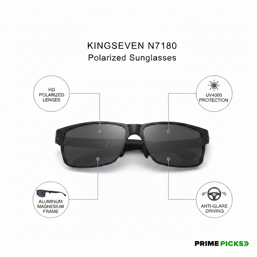 KINGSEVEN N7180 – Men's Polarized Aluminum Sunglasses