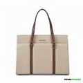 Lino Perros Monroe – Women's Accented Durable Tote Bag (Beige)