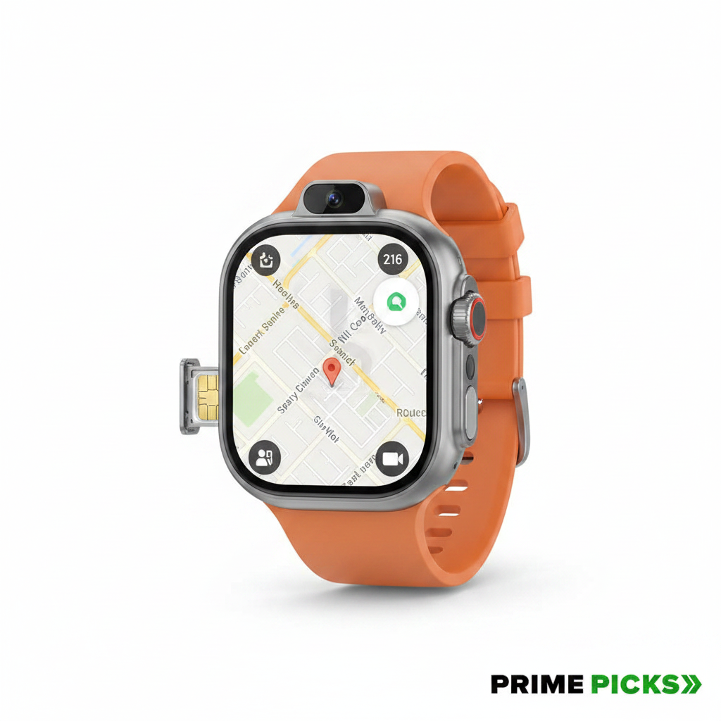 Primepicks HK ultra one Smart Watch 4G/5G – Side Camera, AI Features, GPS, SIM Enabled, AMOLED Display, Fitness & Sports Tracking, 4GB RAM 32GB ROM