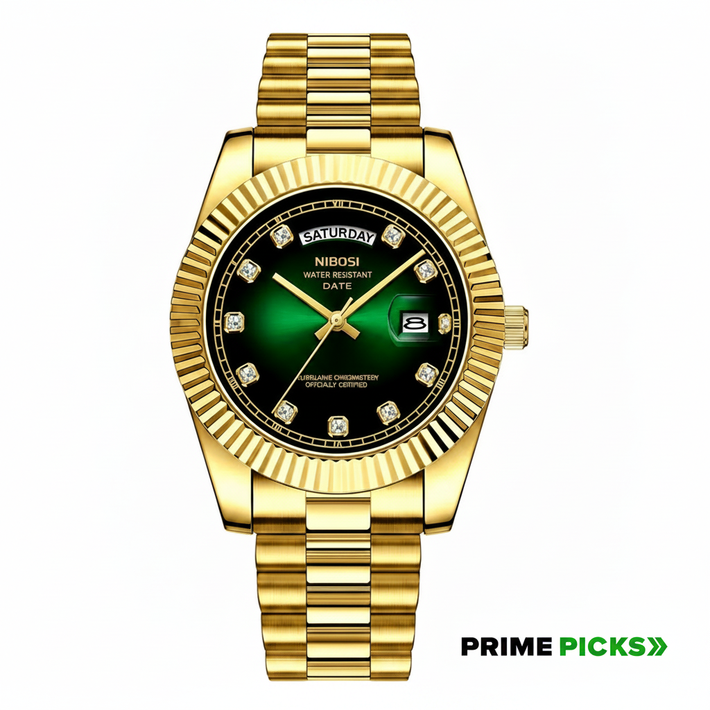 NIBOSI 2627 – Men's Diamond Scale Luxury Quartz Watch