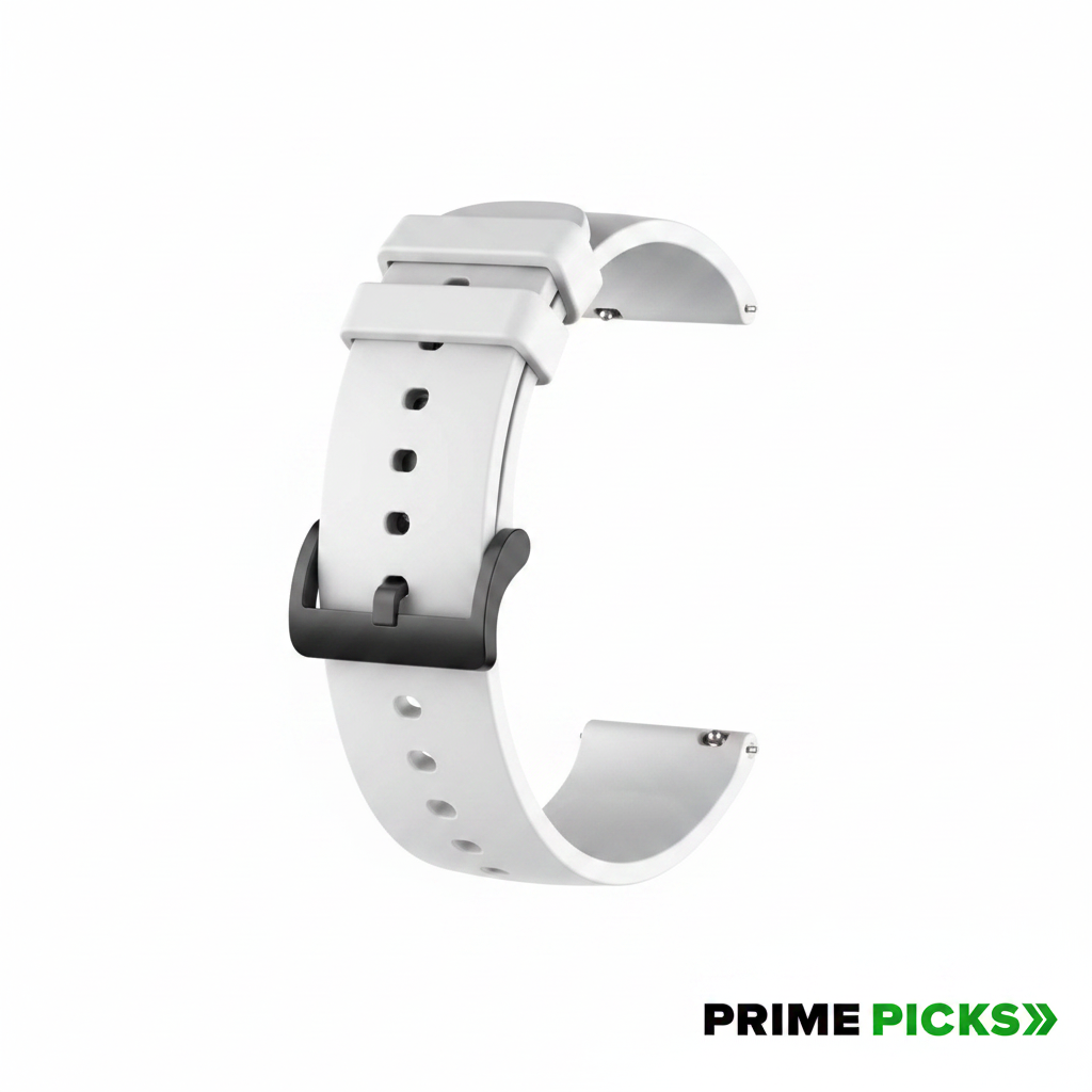 Primepicks 20MM silicone Strap for Smart Watches Compatible With Noise, Fireboltt, Boat Xtend, Pebble, Boat Flash, Noise Color Fit, Ultra Smart Watch & All Watches | White, Blue & Grey | Pack of 3